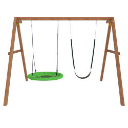 Деревянные качели с гипкими качелями и качелями гнездо Свиби