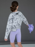 Лонгслив для девочки серый, варенка