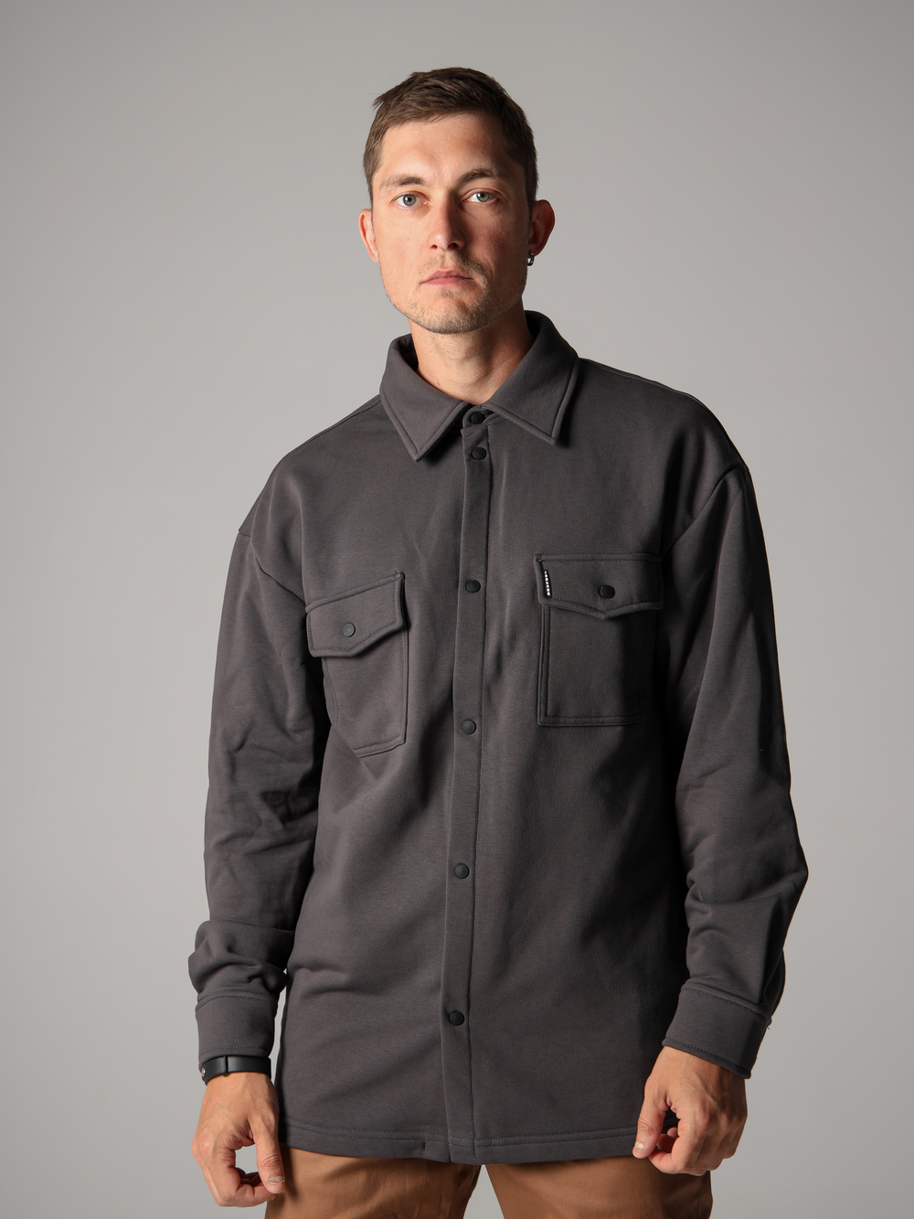 Рубашка трикотажная графит серая Город Горький