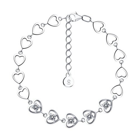 Браслет из серебра с фианитами