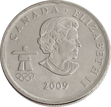 25 центов 2009 Канада «Ванкувер 2010 - Лыжные гонки»