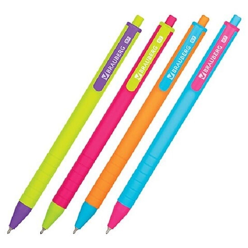 Ручка шариковая автоматическая Brauberg Mix, синяя, 0.7мм, масляный стержень