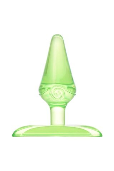 Зеленая анальная втулка с ограничителем - 6,5 см.