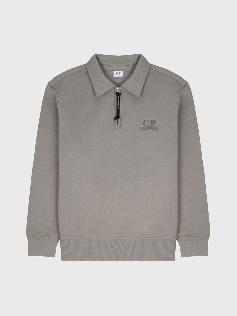 Свитшот на молнии C.P. Company Logo Diagonal Raised Fleece Half Zip Fallen Rock - Grey