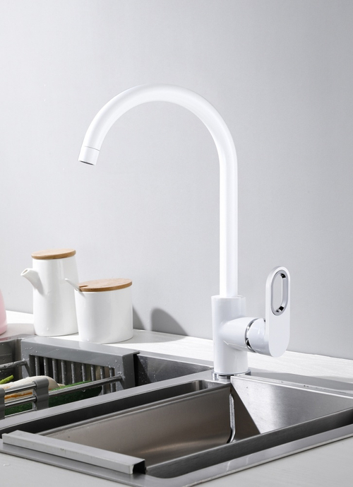 53016-F Смеситель для кухни (БЕЛЫЙ) HANSEN (10/1шт)