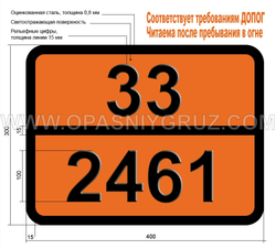 Табличка Опасный груз 33-2461 МЕТИЛПЕНТАДИЕН