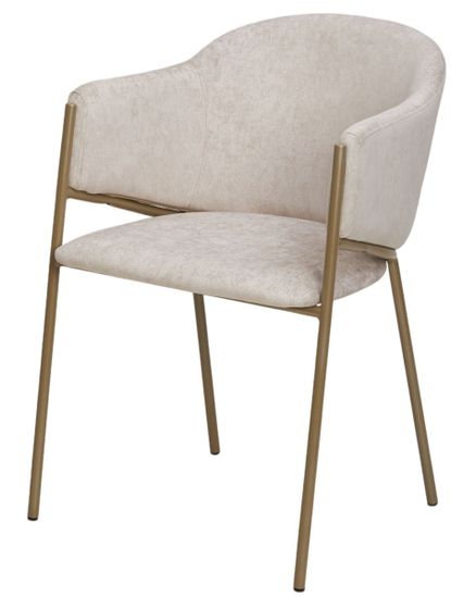 Стул ДИЛЛ, цвет RAIN 8 слоновая кость, велюр / шампань каркас М-City