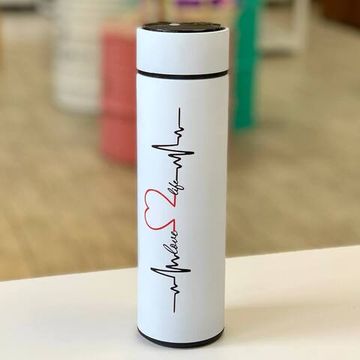 Термос с термометром "Биение сердца", Soft Touch, 500 мл, сохраняет тепло 10 часов