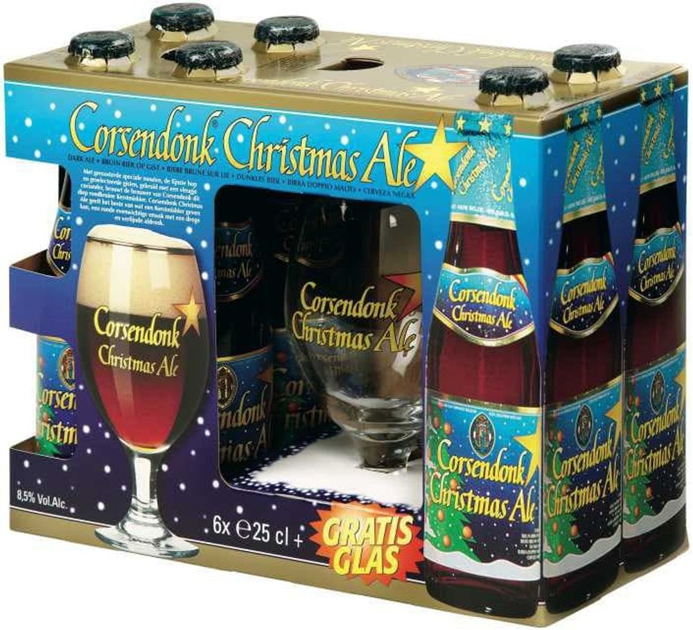 Подарочный набор Corsendonk Christmas Ale (6x0.25)+бокал
