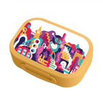 Ланч-бокс с декором "городские фантазии", 180x130x50мм, 0,98л (желтый)