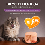 Влажный корм для кошек Деликатес Фондан из мяса курицы с маслом криля Мнямс 80 г 6 шт