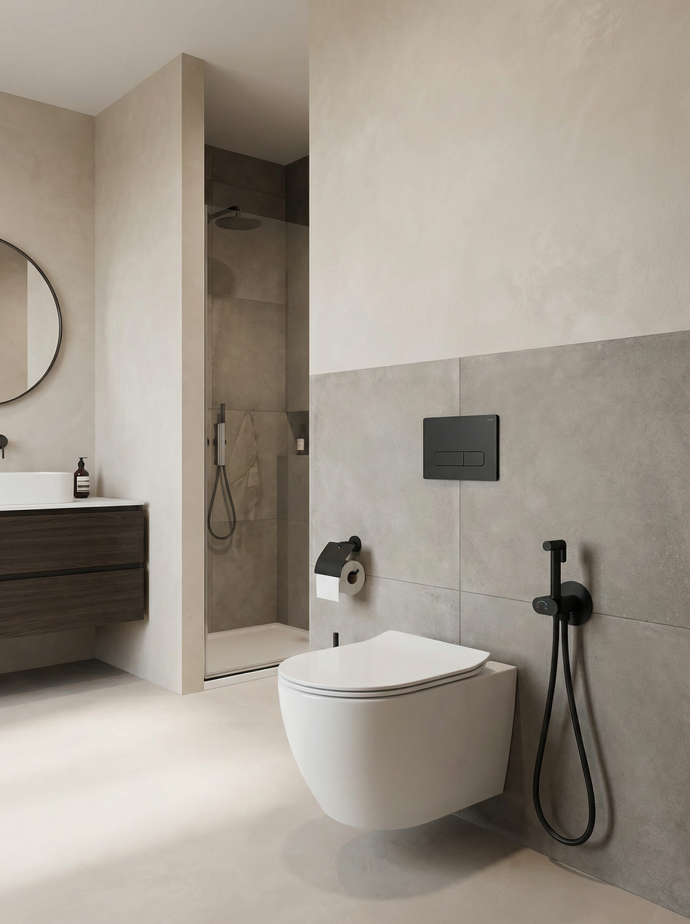 Гигиенический душ STWORKI Вестерос S26150BK со смесителем, С ВНУТРЕННЕЙ ЧАСТЬЮ, матовый черный