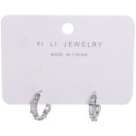 Серьги из гиппоалергенного металла со стразами «ПАЛУМНА», кольца, цвет золото и серебро, 2,5-dсм