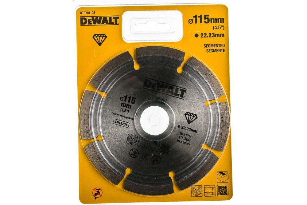 Диск алмазный отрезной (115х22.2 мм) для УШМ DEWALT DT 3701