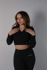 Комплект Gantelka Spaghetti рашгард с чашками на замке  + лосины черный