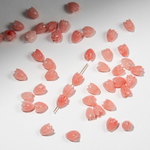 Подвеска резная "Магнолия", 10*8мм, светло-розовая коралловая пудра