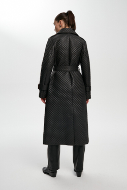 Тренч стеганый черный осень old