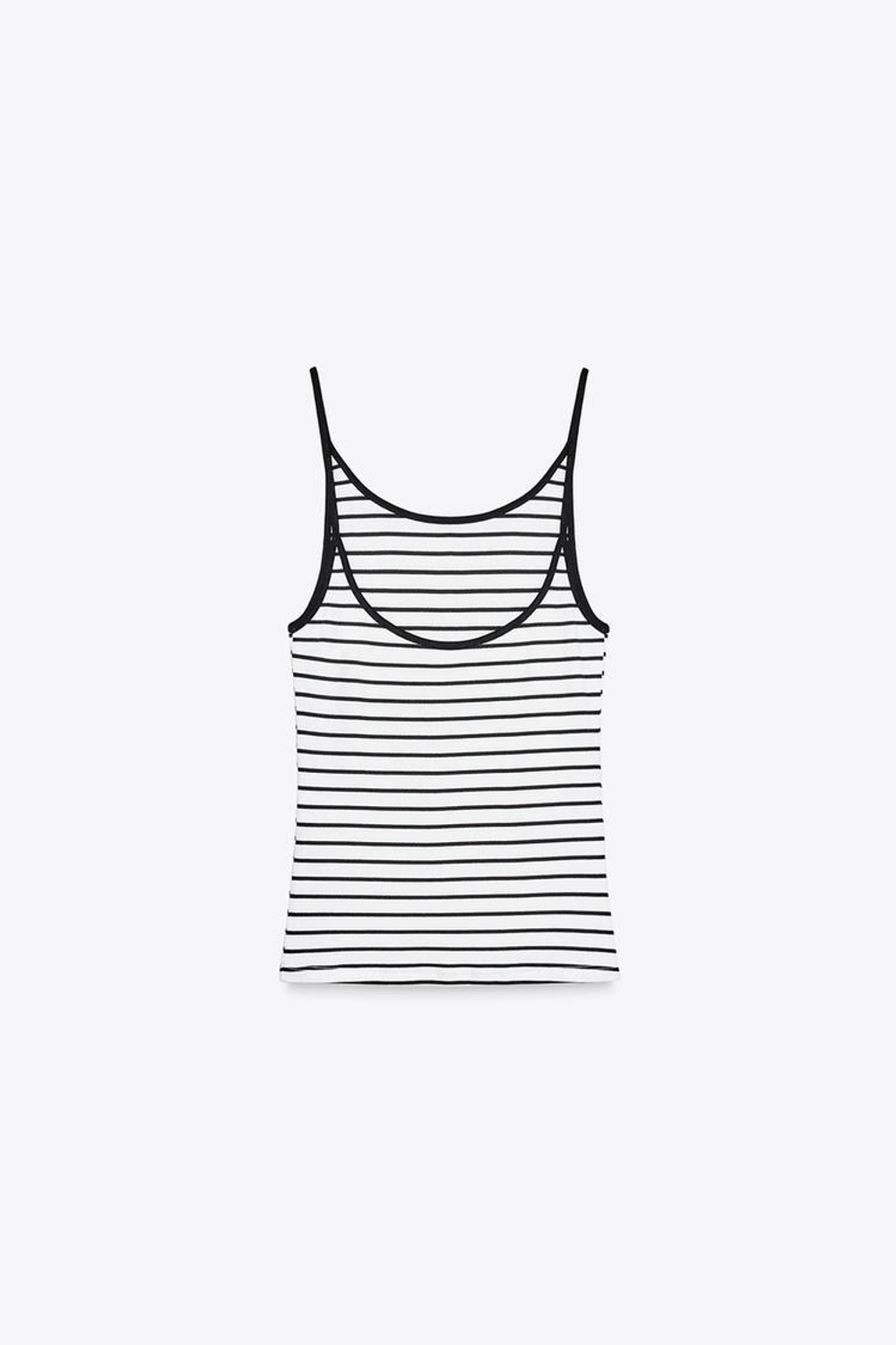 ZARA ТОП В РУБЧИК НА БРЕТЕЛЯХ, ПОЛОСКИ