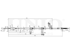 Трос стояночного тормоза задний левый UNIO CAB-60024