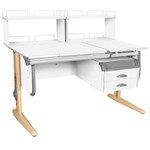 Растущая парта СУТ 25 с задними полками СУТ.15.240 и навесной тумбой (1200×880 мм)