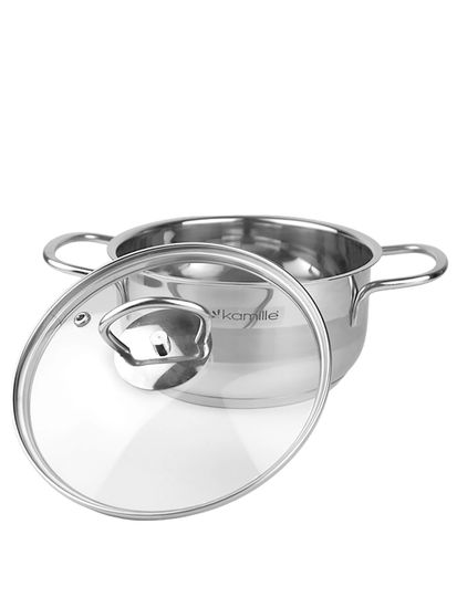 Кастрюля 1,5 л. из нержавеющей стали Kamille KM 5411 с крышкой
