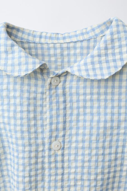 ZARA БОДИ В КЛЕТКУ ВИШИ, ГОЛУБОЙ