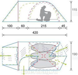 Палатка Alexika Tower 3 plus fib