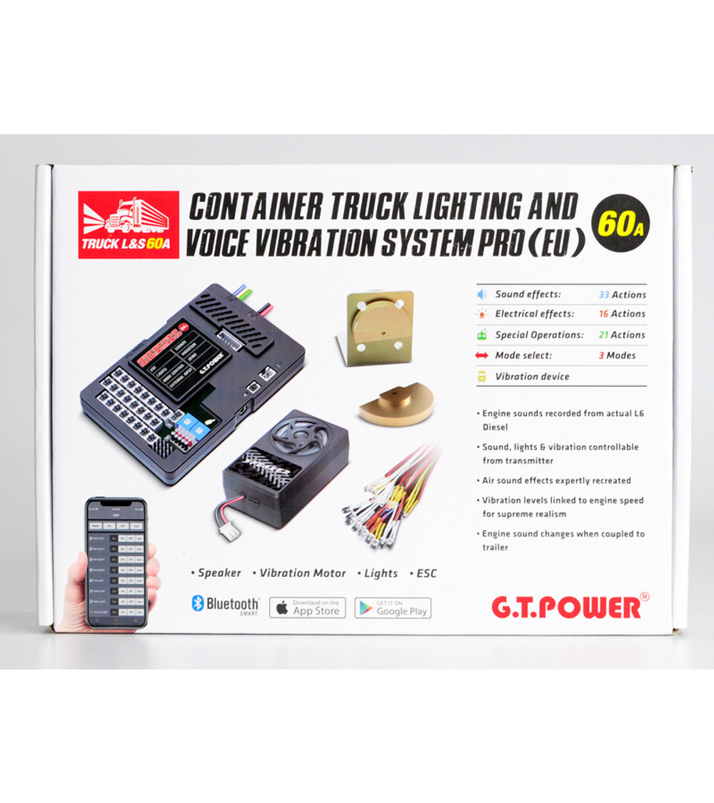 Система освещения PRO 60A G.T.Power со звуковым и вибрационным модулем для ру грузовиков (Европа)