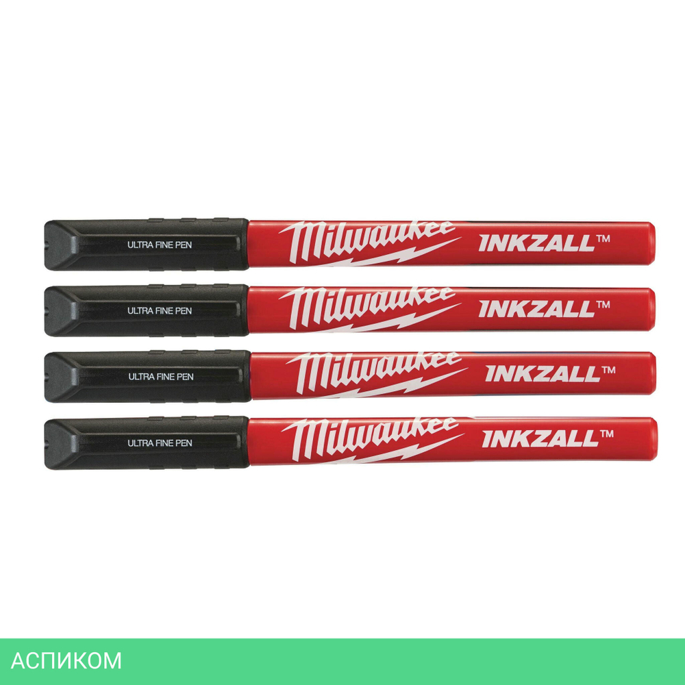 Маркер строительный Milwaukee Inkzall 4шт черный (48223164)