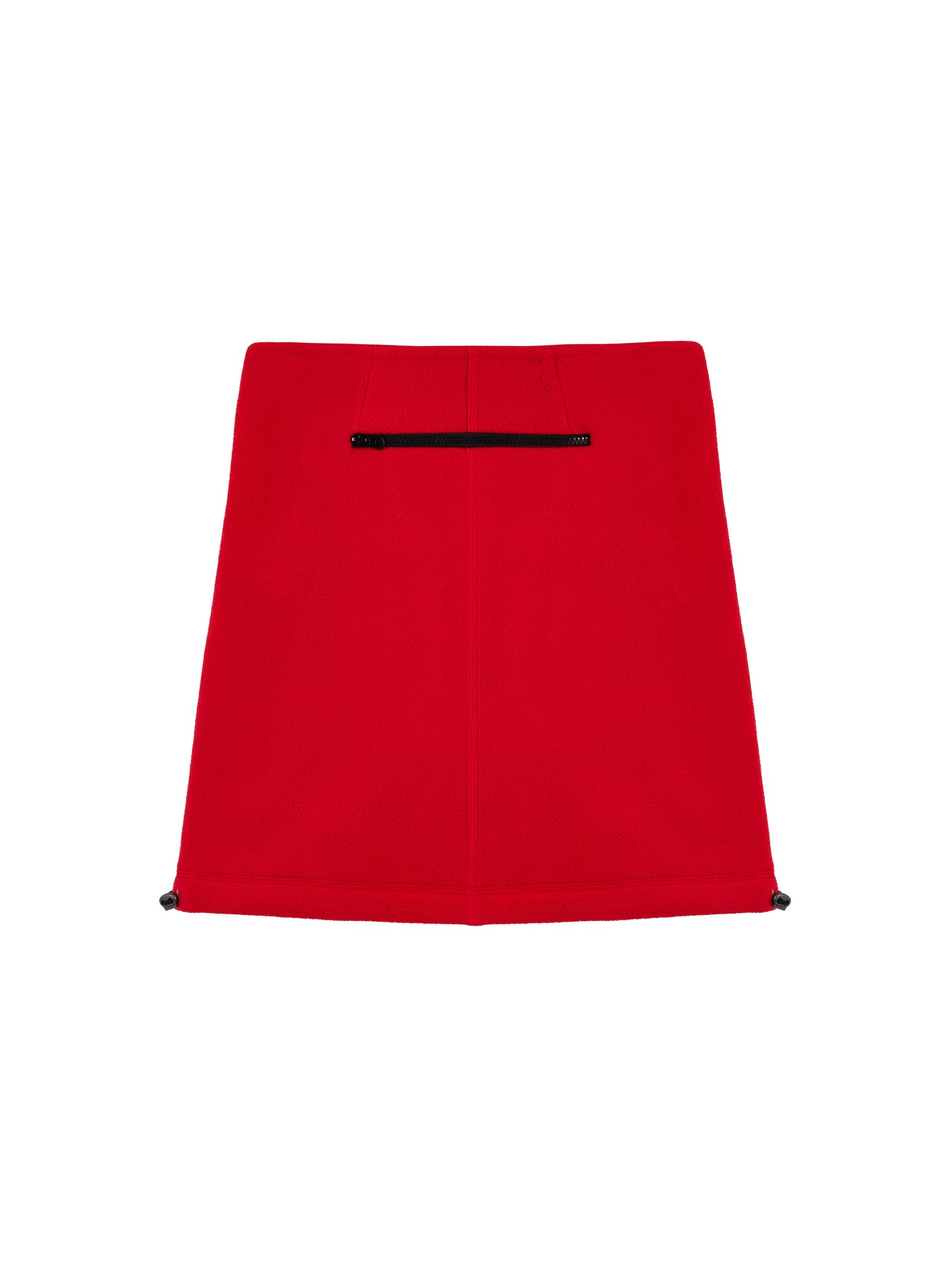 Юбка флисовая красная