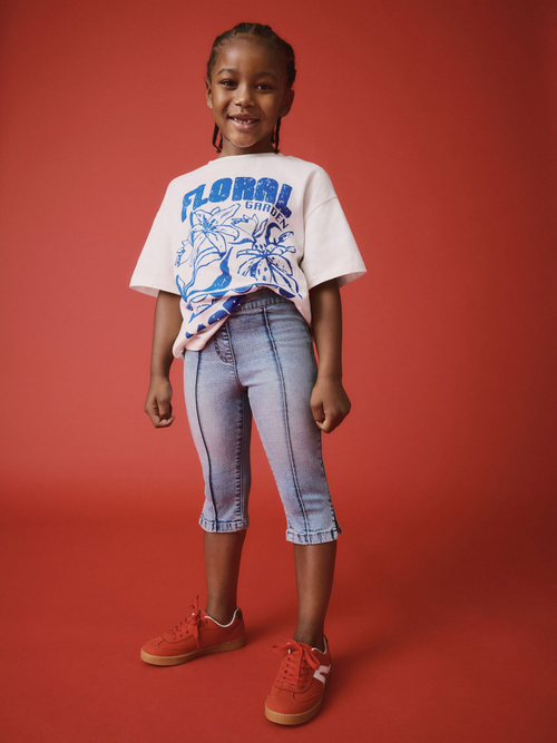 Джегинсы капри для девочки Next E29-126, Голубой