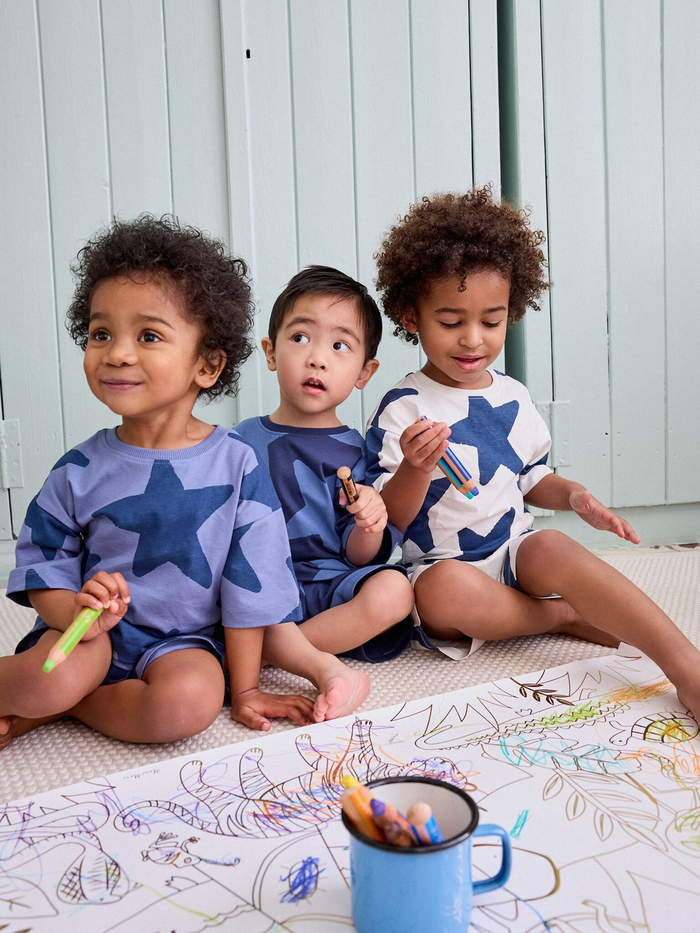 Пижама для мальчика Next 431-712, 3 шт., Синий, Белый