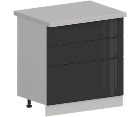 Кухня Модуль ШН3Я 800 Белый / Графит Глянец