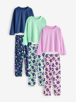 Пижама для девочки Next Q96-921, 3 шт., Розовый, Мятный, Темно-синий