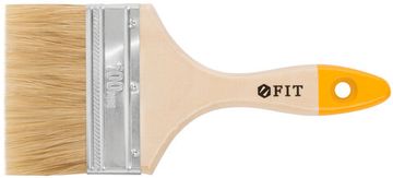 Кисть флейцевая "Стандарт-Плюс", натур.светлая щетина, деревянная ручка  4" (100 мм)