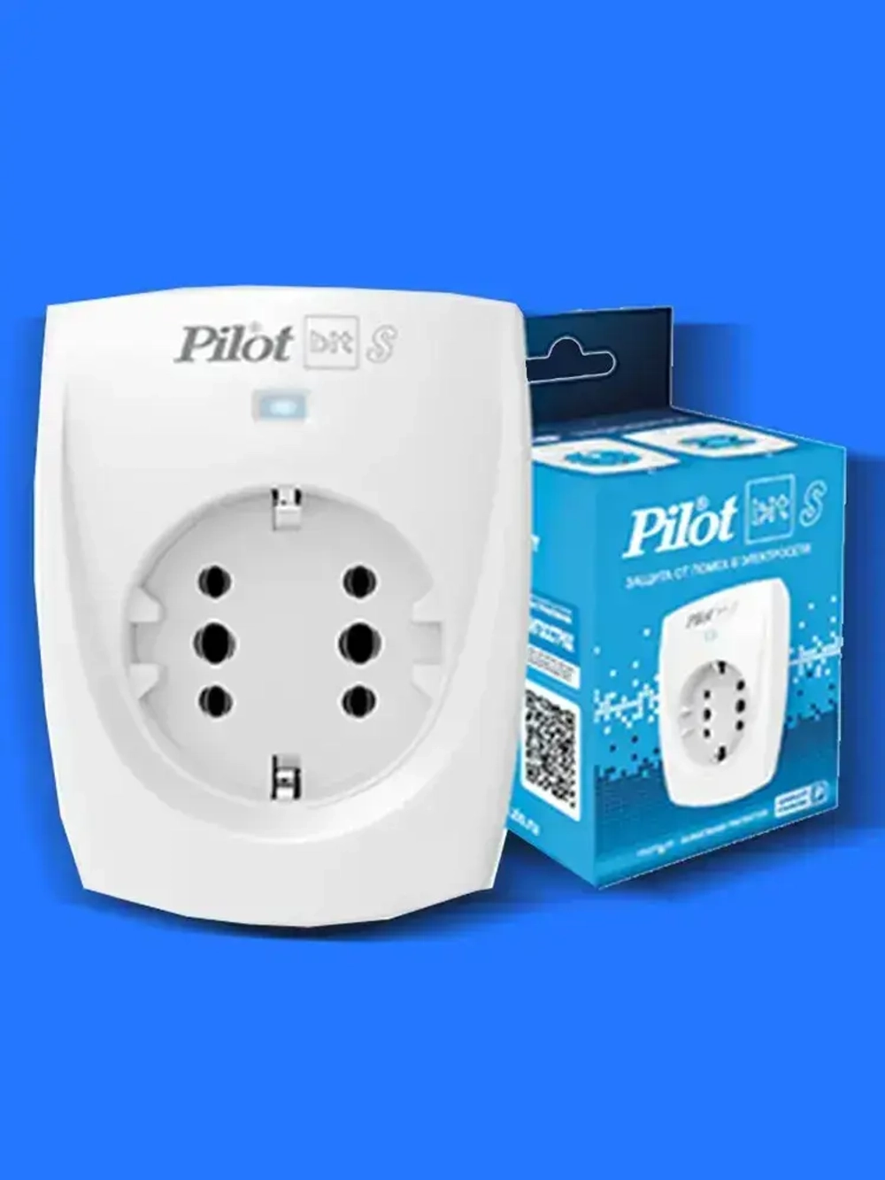 Сетевой фильтр с предохранителем 1 розетка светло-серый Pilot Bit S GP