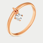 Кольцо женское из розового золота 585 пробы с фианитами (арт. К4090)