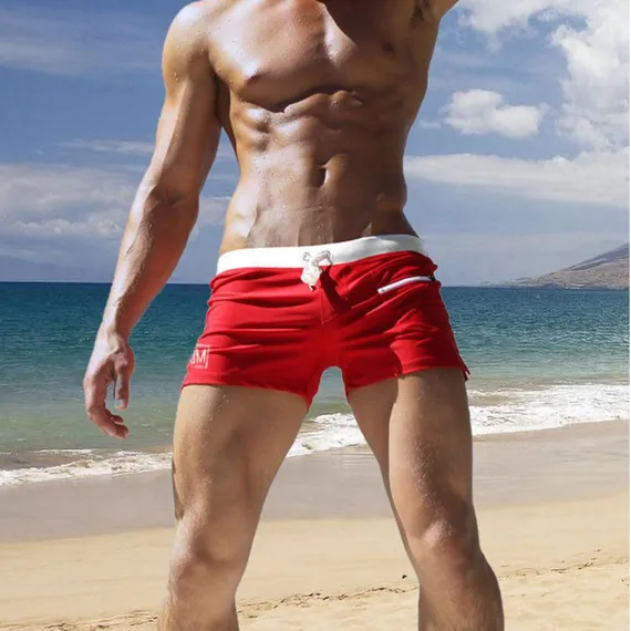 Мужские плавки боксеры красные JOCKMAIL JM702-8