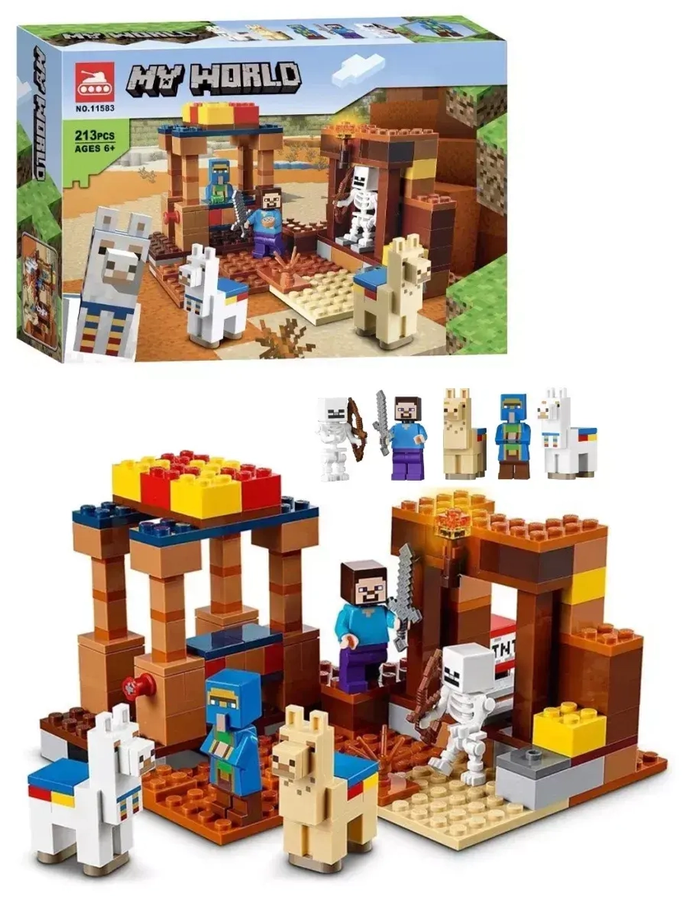 Конструктор Майнкрафт Торговый пост 213 деталей