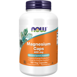 Now Foods Magnesium caps 400 mg 180 veg capsules, Магний