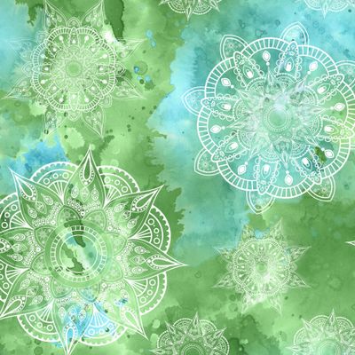 Акварель с мандалой