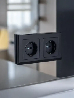 Розетка с заземлением скрытой установки Werkel W1171008 черная матовая