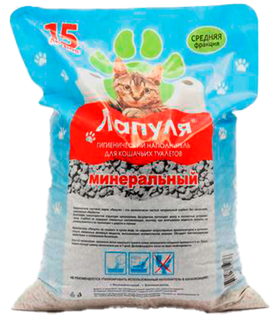 Минеральный наполнитель "Лапуля" 15л. средняя фракция