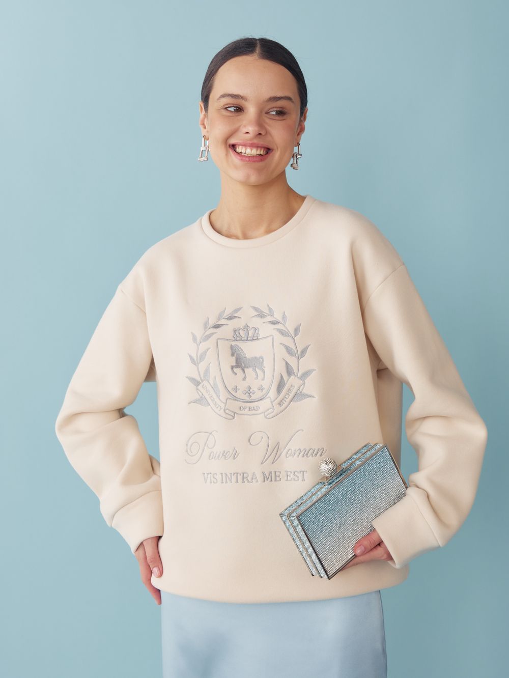 СВИТШОТ UNIVERSITY PASTEL BEIGE