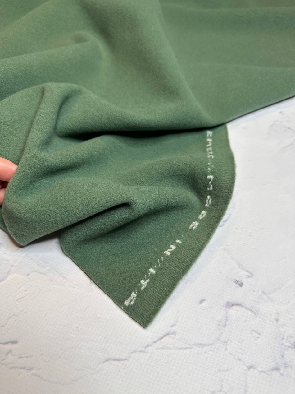 Пальтовая однотонная шерсть с кашемиром (Alta Moda для Valentino, 85%шерсть/15%кашемир, Зеленые глаза, 500 гр/м2, 150)