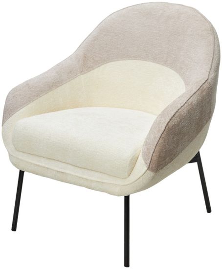 Кресло SION 3018-01 белый / 3018-10 бежевый, шенилл / черный каркас