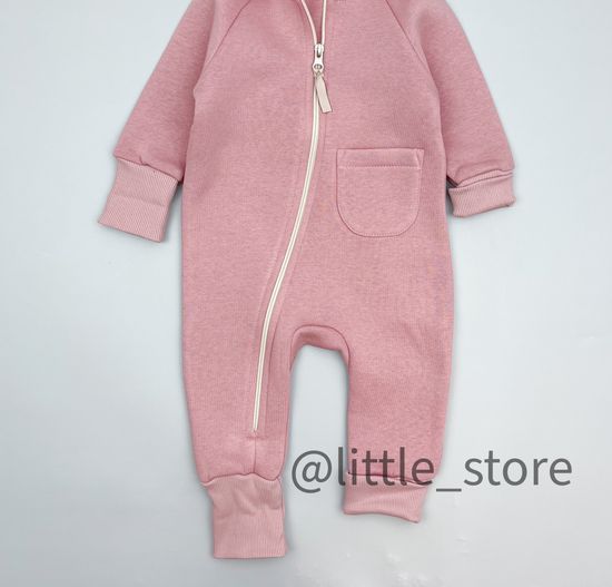 Комбинезон "Simple" из футера с начесом, Темная пудра