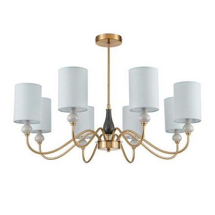 6590/8 CLASSI LN26 056 латунь/мятный зеленый, металл, керамика/текстиль Люстра подвесная E14 8*40W 220V ANRI