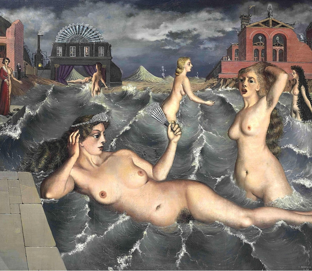 Поль Дельво. 1938. Водяные нимфы. 129.8 х 149.5. Холст, масло. Частное собрание.