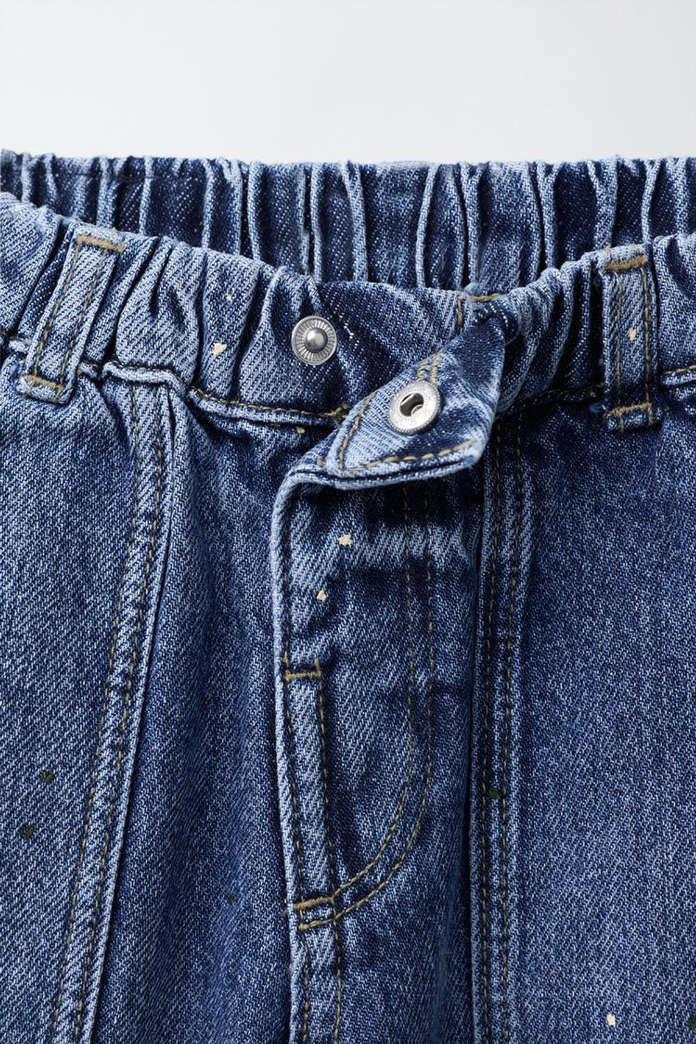 ZARA ДЖИНСЫ BALLOON В ГОРОШЕК, СИНИЙ